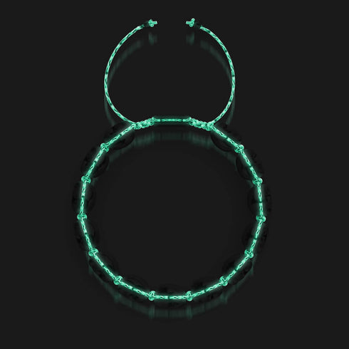 Elysian Waves | Iced Silver Skulls x Violet GloWeave | Macrame Bracelet